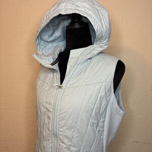 Smartwool Smartloft Quilted Hooded Puffer Vest Light Blue Women Medium SW017118